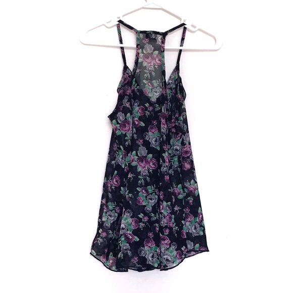 Flowy Floral Sheer Top S/M - Picture 2 of 4